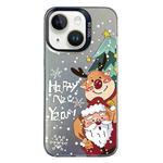 For iPhone 13 Christmas Series PC Full Coverage Pattern Phone Case(CK056 Black)