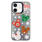 For iPhone 12 Christmas Series PC Full Coverage Pattern Phone Case(CK051 Black)