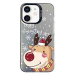 For iPhone 12 Christmas Series PC Full Coverage Pattern Phone Case(CK055 Black)