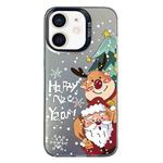 For iPhone 12 Christmas Series PC Full Coverage Pattern Phone Case(CK056 Black)