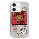 For iPhone 12 Christmas Series PC Full Coverage Pattern Phone Case(CW054 White)