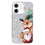 For iPhone 12 Christmas Series PC Full Coverage Pattern Phone Case(CW056 White)