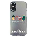 For iPhone X / XS Christmas Series PC Full Coverage Pattern Phone Case(CK052 Black)