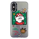 For iPhone X / XS Christmas Series PC Full Coverage Pattern Phone Case(CK053 Black)