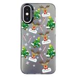 For iPhone X / XS Christmas Series PC Full Coverage Pattern Phone Case(CK057 Black)