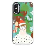 For iPhone X / XS Christmas Series PC Full Coverage Pattern Phone Case(CK061 Black)