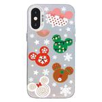 For iPhone X / XS Christmas Series PC Full Coverage Pattern Phone Case(CW051 White)