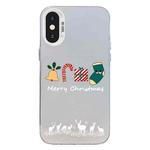 For iPhone X / XS Christmas Series PC Full Coverage Pattern Phone Case(CW052 White)