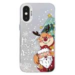 For iPhone X / XS Christmas Series PC Full Coverage Pattern Phone Case(CW056 White)