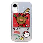 For iPhone XR Christmas Series PC Full Coverage Pattern Phone Case(CW054 White)