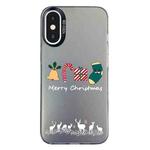 For iPhone XS Max Christmas Series PC Full Coverage Pattern Phone Case(CK052 Black)