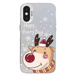 For iPhone XS Max Christmas Series PC Full Coverage Pattern Phone Case(CW055 White)