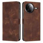 For Xiaomi Poco F7 Pro / F7 Ultra Dream Triangle Leather Phone Case with Lanyard(Brown)