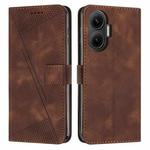 For Xiaomi Poco F7 Dream Triangle Leather Phone Case with Lanyard(Brown)