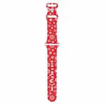 For Apple Watch 42mm / 41mm / 40mm / 38mm Christmas Pattern Silicone Watch Band(Snowflake Red)