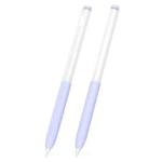 For vivo Pencil 2S / iQOO Pencil2s 2pcs/Set Transparent Jelly Series Stylus Pen Silicone Protective Cover(Lavender Purple)