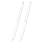 For vivo Pencil 2S / iQOO Pencil2s 2pcs/Set Transparent Jelly Series Stylus Pen Silicone Protective Cover(White)