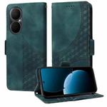 For Huawei Enjoy 80 Embossed Rhombus Starry Leather Phone Case(Green)