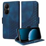 For Huawei Enjoy 80 Embossed Rhombus Starry Leather Phone Case(Blue)