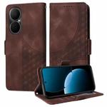 For Huawei Enjoy 80 Embossed Rhombus Starry Leather Phone Case(Brown)
