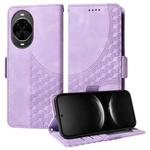 For Huawei nova 14 Embossed Rhombus Starry Leather Phone Case(Purple)