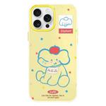 For iPhone 16 Pro Max Skin Feeling Jelly TPU Hybrid PC Phone Case(Apple Elephant Yellow)