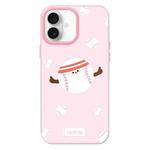 For iPhone 16 Plus Skin Feeling Jelly TPU Hybrid PC Phone Case(Sports Baseball Pink)