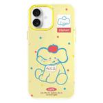 For iPhone 16 Plus Skin Feeling Jelly TPU Hybrid PC Phone Case(Apple Elephant Yellow)