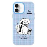 For iPhone 16 Plus Skin Feeling Jelly TPU Hybrid PC Phone Case(Puppy Blue)