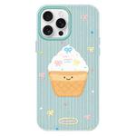 For iPhone 15 Pro Skin Feeling Jelly TPU Hybrid PC Phone Case(Ice Cream Polka Dot Light Green)