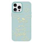 For iPhone 15 Pro Skin Feeling Jelly TPU Hybrid PC Phone Case(Rose Puppy Light Green)