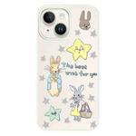 For iPhone 15 Plus Skin Feeling Jelly TPU Hybrid PC Phone Case(Star Rabbit Beige)