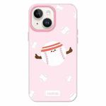 For iPhone 15 Skin Feeling Jelly TPU Hybrid PC Phone Case(Sports Baseball Pink)