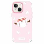 For iPhone 14 Plus Skin Feeling Jelly TPU Hybrid PC Phone Case(Sports Baseball Pink)