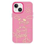 For iPhone 14 Skin Feeling Jelly TPU Hybrid PC Phone Case(Rose Puppy Rose Red)