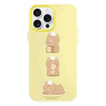 For iPhone 13 Pro Max Skin Feeling Jelly TPU Hybrid PC Phone Case(Bread Bear Yellow)