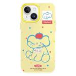 For iPhone 13 Skin Feeling Jelly TPU Hybrid PC Phone Case(Apple Elephant Yellow)