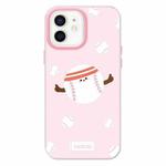 For iPhone 12 Skin Feeling Jelly TPU Hybrid PC Phone Case(Sports Baseball Pink)