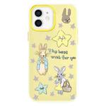 For iPhone 12 Skin Feeling Jelly TPU Hybrid PC Phone Case(Star Rabbit Yellow)