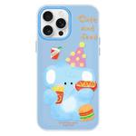 For iPhone 11 Pro Max Skin Feeling Jelly TPU Hybrid PC Phone Case(Elephant Burger Blue)