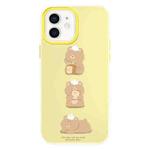 For iPhone 11 Skin Feeling Jelly TPU Hybrid PC Phone Case(Bread Bear Yellow)