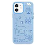 For iPhone 11 Skin Feeling Jelly TPU Hybrid PC Phone Case(Line Puppy Blue)