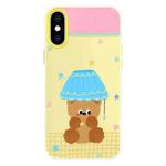 For iPhone X / XS Skin Feeling Jelly TPU Hybrid PC Phone Case(Bear Table Lamp Yellow)