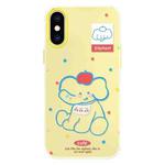 For iPhone X / XS Skin Feeling Jelly TPU Hybrid PC Phone Case(Apple Elephant Yellow)