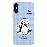 For iPhone X / XS Skin Feeling Jelly TPU Hybrid PC Phone Case(Puppy Blue)