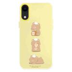 For iPhone XR Skin Feeling Jelly TPU Hybrid PC Phone Case(Bread Bear Yellow)