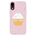 For iPhone XR Skin Feeling Jelly TPU Hybrid PC Phone Case(Ice Cream Polka Dot Pink)