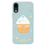 For iPhone XR Skin Feeling Jelly TPU Hybrid PC Phone Case(Ice Cream Polka Dot Light Green)