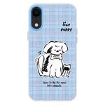 For iPhone XR Skin Feeling Jelly TPU Hybrid PC Phone Case(Puppy Blue)