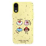 For iPhone XR Skin Feeling Jelly TPU Hybrid PC Phone Case(Fruit Challenge Yellow)